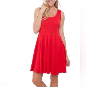 NEW W TAGS Large White Mark Red Fit & Flare Swing Dress